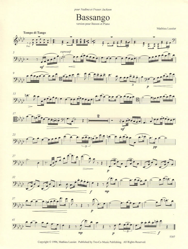 Lussier: Bassango for Bassoon and Piano Trevco